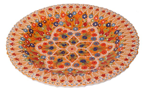 Centrotavola da Cucina Ø40xh8 cm in Ceramica Arancione