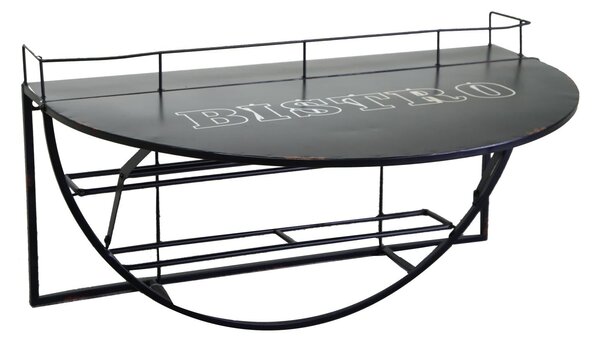 Tavolino da Parete con Mensola 70x47xh40 cm in Ferro Nero