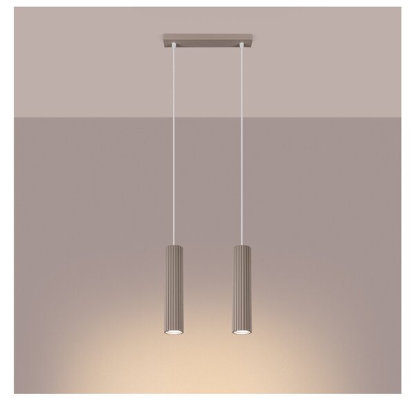 Lampadario grigio tortora in metallo Gleam – Sollux