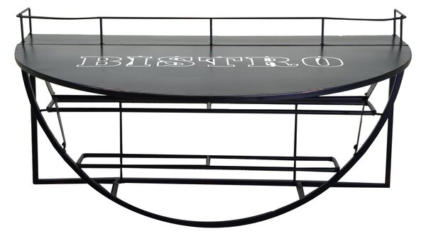 Tavolino da Parete con Mensola 70x47xh40 cm in Ferro Nero