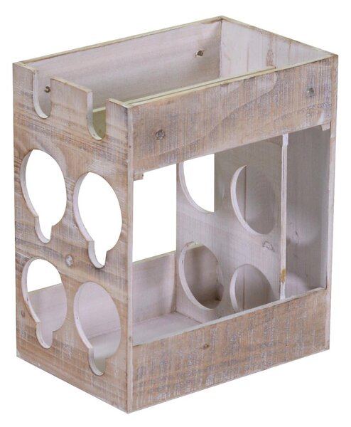 Portabottiglie 6 Posti 30x20xh34 cm in Legno Naturale