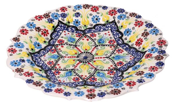 Piatto Decorativo Ø30xh3 cm in Ceramica Bianco