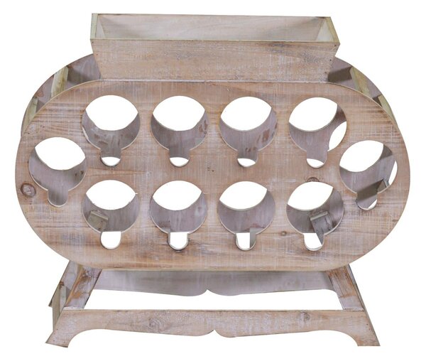 Portabottiglie 10 Posti 59x19xh48 cm in Legno Naturale