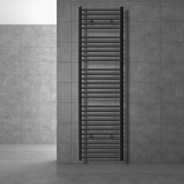 LuxeBath radiatore bagno Sahara - 500 x 1800 mm - antracite - diritto con attacco laterale - radiatore scaldasalviette asciugacapelli, senza elemento riscaldante