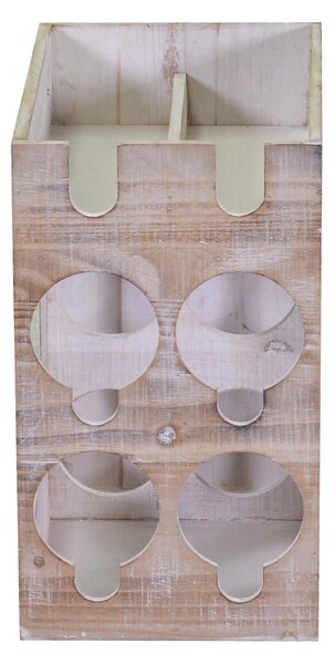 Portabottiglie 6 Posti 30x20xh34 cm in Legno Naturale