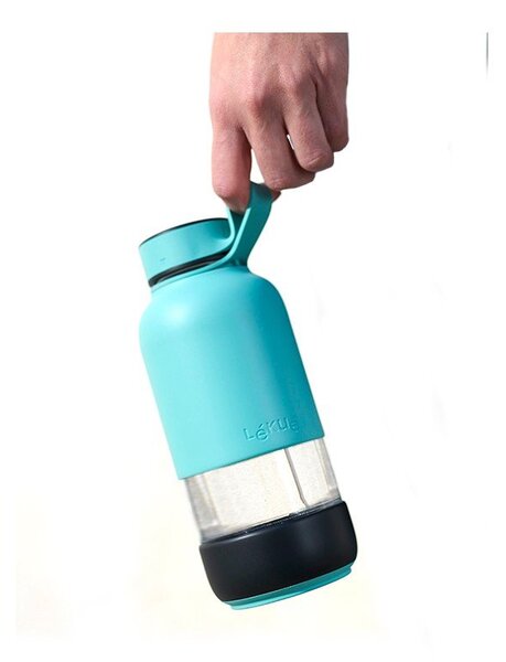 Bottiglia bottiglia da viaggio turchese in vetro 500 ml To Go – Lékué