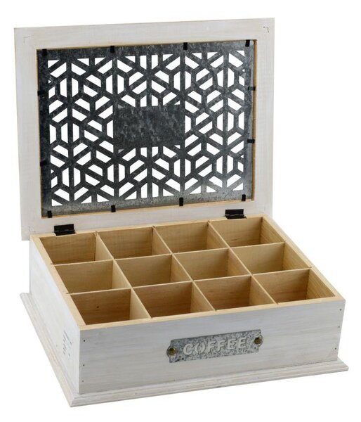 Scatola Porta Caffè 12 Posti 32x26xh9,5 cm in Legno