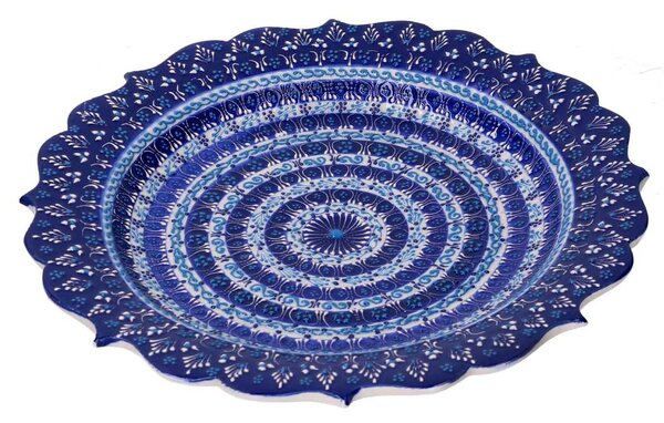 Piatto Decorativo Ø30xh3 cm in Ceramica Blu