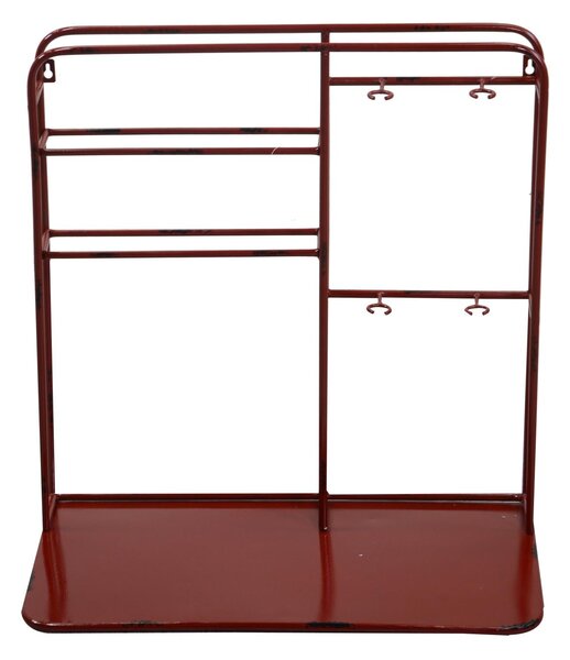 Portabottiglie da Muro 2 Posti 59x33xh62,5 cm in Metallo Rosso