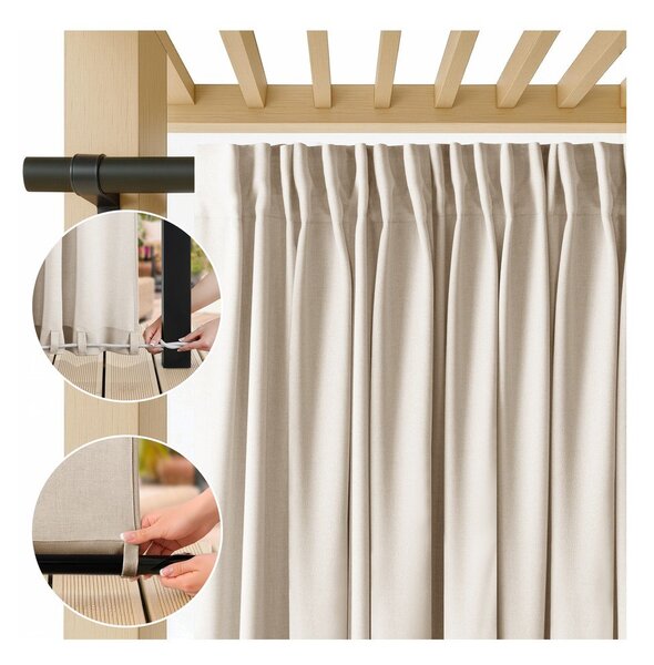 Tenda parzialmente oscurante/da esterno color crema 200x250 cm Calisto – Filumi