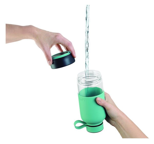 Bottiglia bottiglia da viaggio turchese in vetro 500 ml To Go – Lékué