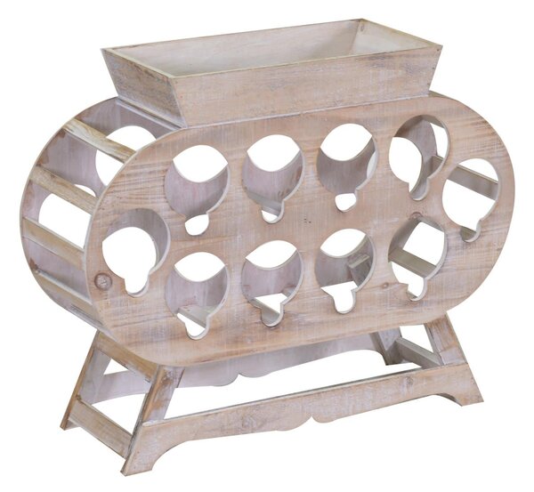 Portabottiglie 10 Posti 59x19xh48 cm in Legno Naturale