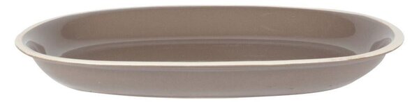 Piatto Ovale 36x25,5xh4,5 cm in Gres Porcellanato Otello Tortora