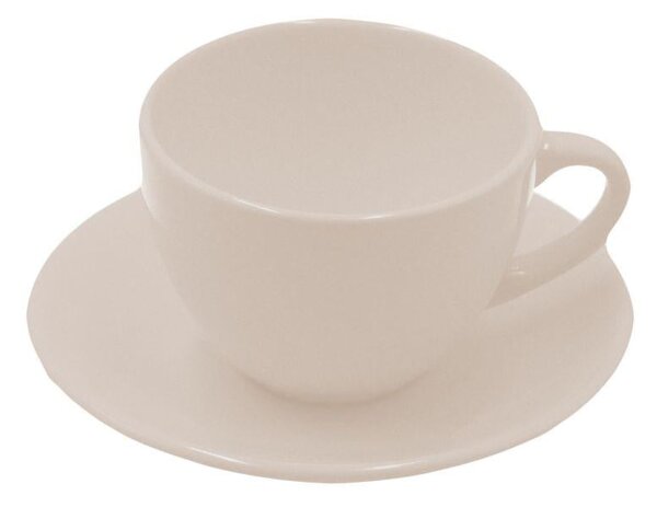 Set 6 Tazzine da Caffè con Piattino 8x7xh5 cm in Gres Porcellanato Romeo Crema