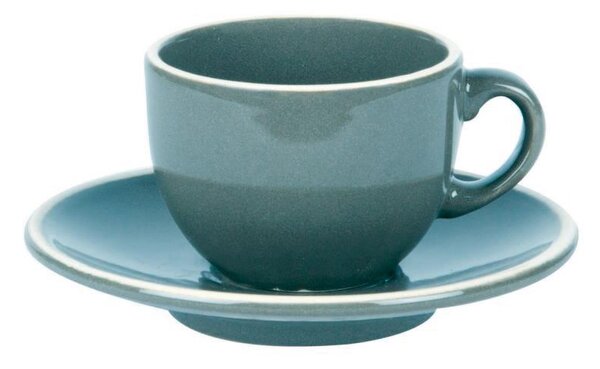 Set 6 Tazzine da Caffè con Piattino 8x5xh6,5 cm in Gres Porcellanato Otello Blu crema