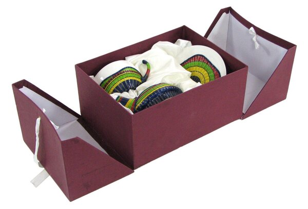 Set Teiera con Tazza e Piattino in Porcellana in Porcellana Decoro in Bambù Multicolor