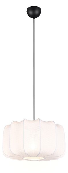 Lampadario bianco in metallo con paralume in tessuto ø 40 cm Madleine – Reality