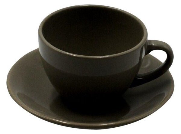Set 6 Tazzine da Caffè con Piattino 8x7xh5 cm in Gres Porcellanato Romeo Tortora