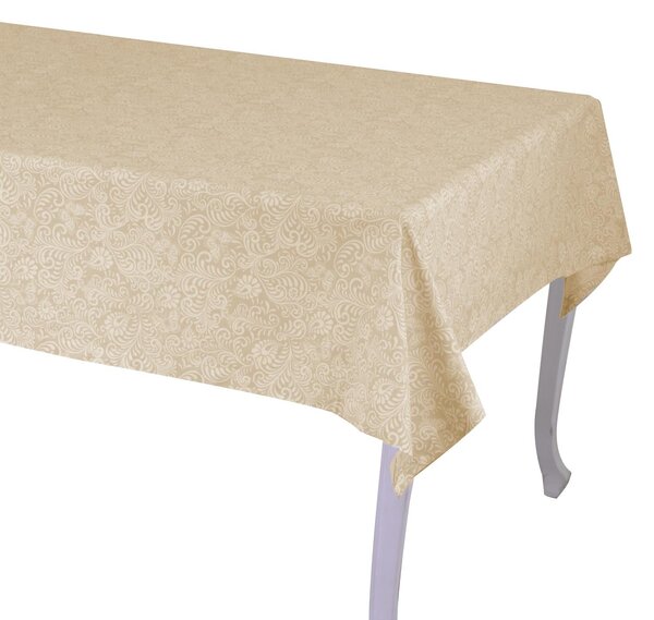 Tovaglia Rettangolare 140x240 cm in Cotone 180 GSM Flora Jaquard Beige