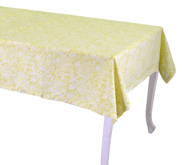 Tovaglia Rettangolare 140x240 cm in Cotone 180 GSM Flora Jaquard Lime