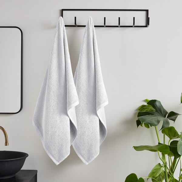 Set di asciugamani con asciugatura rapida e tipo terry bianchi in cotone 2 pz 90x140 cm Quick Dry – Catherine Lansfield