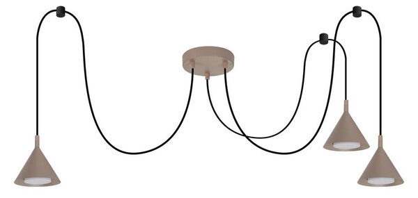 Brilagi - Lampadario a sospensione con cavo CONE TRIPLE SPIDER 3xGX53/15W/230V beige