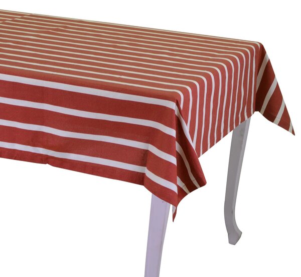 Tovaglia Rettangolare 140x240 cm in Cotone 180 GSM Pop Righe Bordeaux