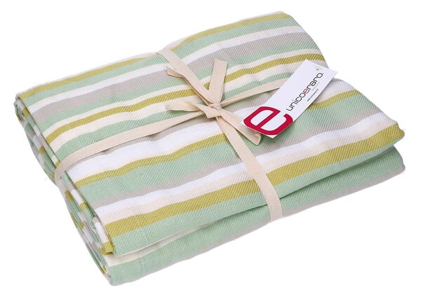 Tovaglia Rettangolare 140x180 cm in Cotone 180 GSM Stripe Verde
