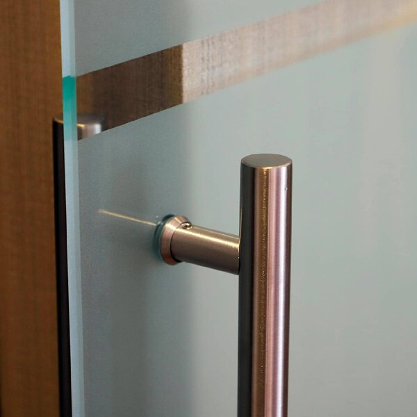 Brugel Porta Scorrevole In Vetro Temperato Smerigliato con Binario e Maniglia 90x205 cm - E7000D