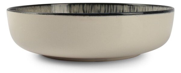 Piatto fondo nero/color crema in gres ø 18,5 cm Gravel – ONA