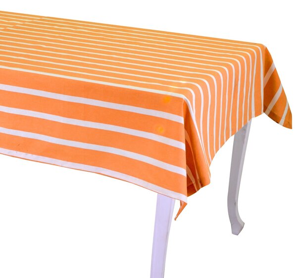 Tovaglia Rettangolare 140x240 cm in Cotone 180 GSM Pop Righe Arancione