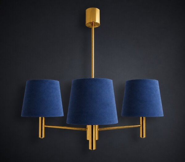 BRILAGI - Lampadario con asta MONTE 3xE27/60W/230V blu/oro