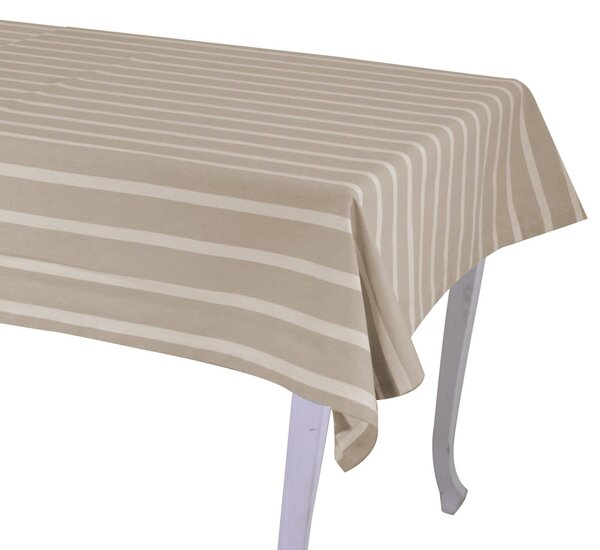 Tovaglia Rettangolare 140x240 cm in Cotone 180 GSM Pop Righe Beige
