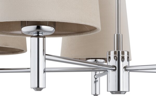 BRILAGI - Lampadario a stelo MONTE 5xE27/60W/230V beige/cromo lucido