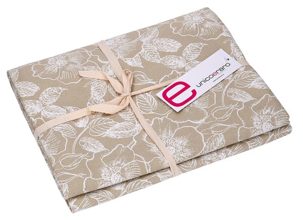 Tovaglia Rettangolare 140x180 cm in Cotone 180 GSM Tessuto Wild Rose Beige