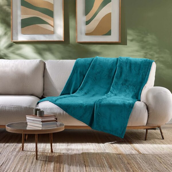 Coperta blu in microflanella 125x150 cm Flanou – douceur d'intérieur
