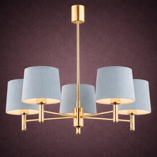 BRILAGI - Lampadario su asta MONTE 5xE27/60W/230V blu/oro