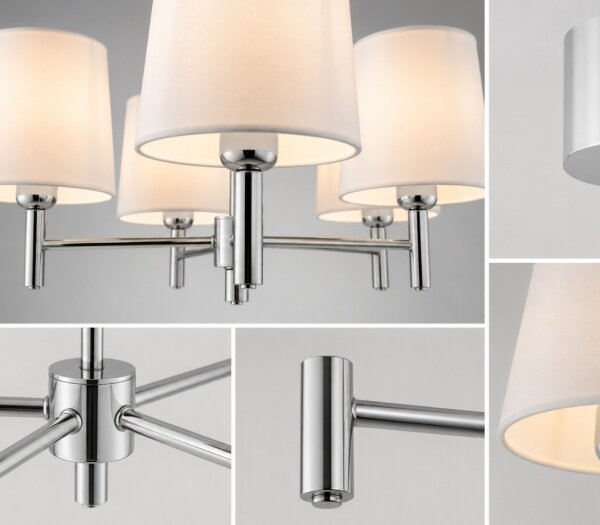 BRILAGI - Lampadario a stelo MONTE 5xE27/60W/230V crema/cromo lucido