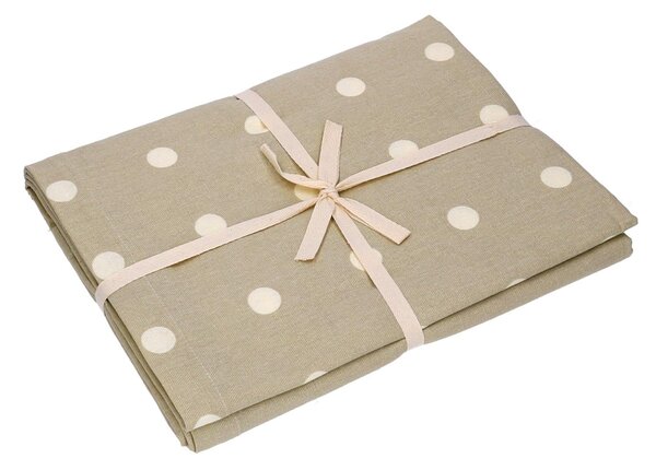 Tovaglia Rettangolare 140x240 cm in Cotone 180 GSM Pop Pois Beige