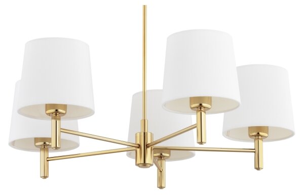 BRILAGI - Lampadario a stelo MONTE 5xE27/60W/230V crema/oro