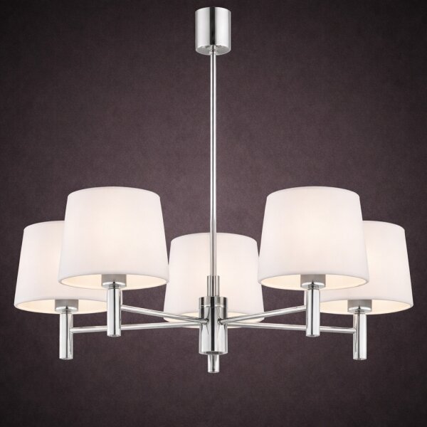 BRILAGI - Lampadario a stelo MONTE 5xE27/60W/230V crema/cromo lucido