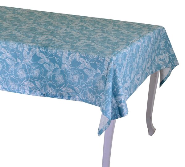 Tovaglia Rettangolare 140x180 cm in Cotone 180 GSM Tessuto Wild Rose Blu Petrolio
