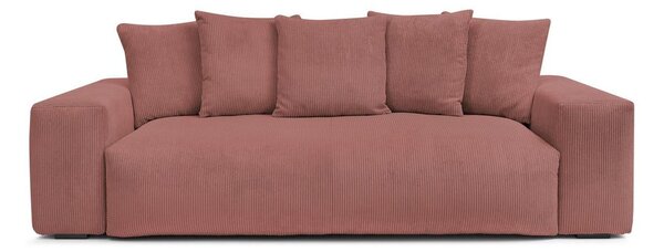 Divano in rosa chiaro con rivestimento in velluto a coste 280 cm Voltaire – Bobochic Paris