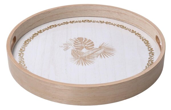 Vassoio Rotondo Ø35xh4,5 cm in Legno Bianco