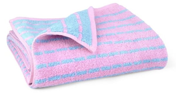 Asciugamano tipo terry blu/rosa in misto bambù 50x100 cm Nuance – JUNA
