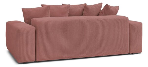 Divano in rosa chiaro con rivestimento in velluto a coste 280 cm Voltaire – Bobochic Paris
