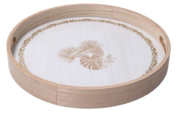 Vassoio Rotondo Ø35xh4,5 cm in Legno Bianco