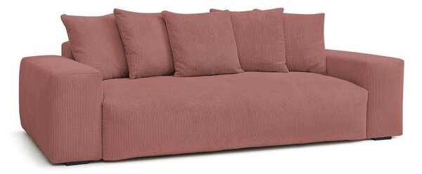 Divano in rosa chiaro con rivestimento in velluto a coste 280 cm Voltaire – Bobochic Paris