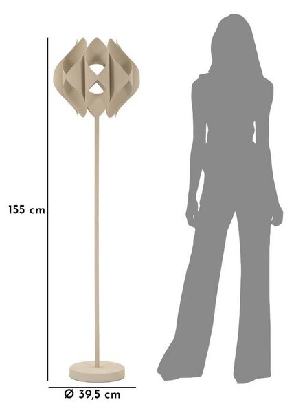 Lampada da terra beige con paralume in metallo (altezza totale 155 cm) Space – Mauro Ferretti