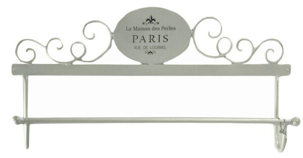 Portasciugamani da Parete 48x8xh24,50 cm in Metallo Paris Bianco